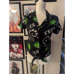 Beetlejuice Crop Tie Top Sz S